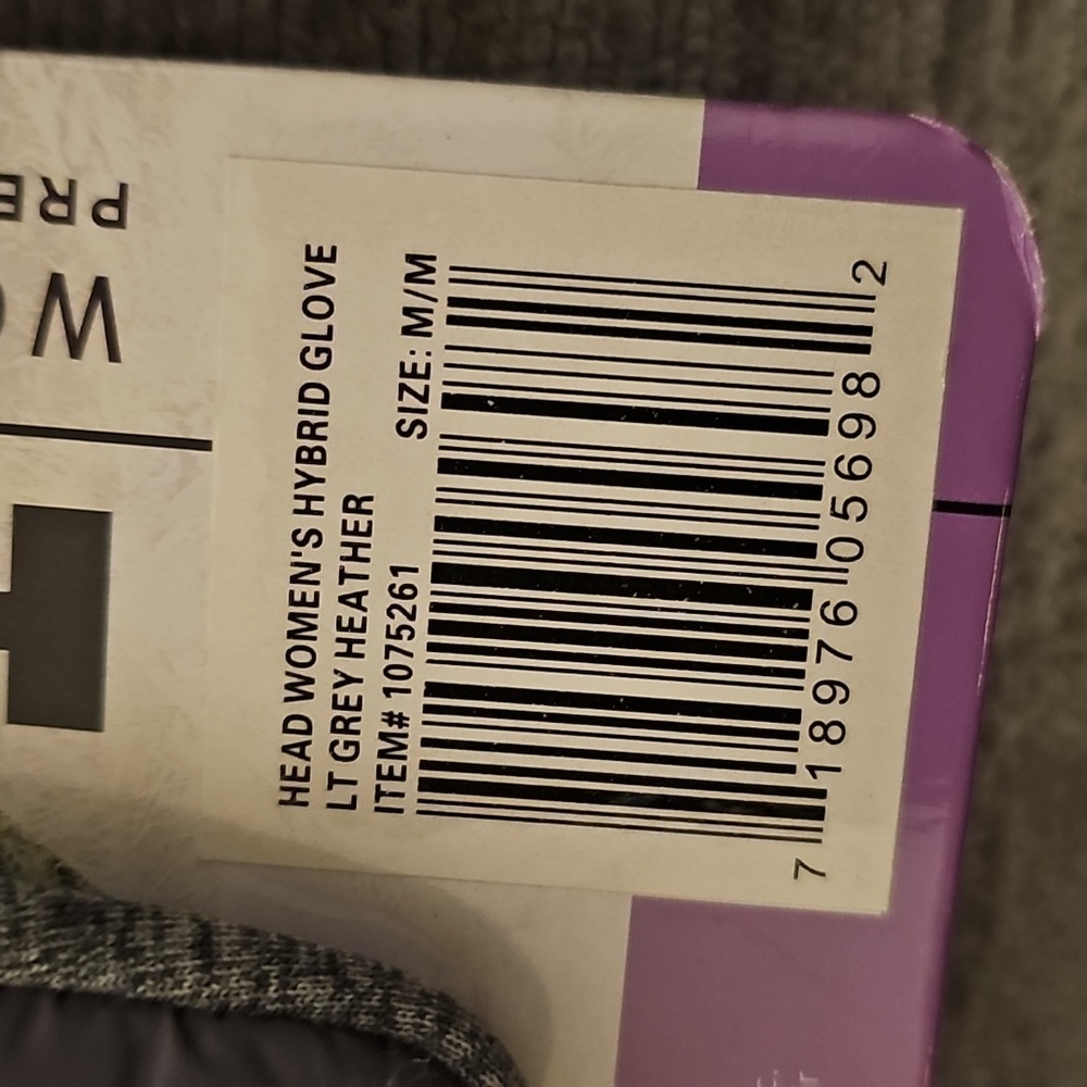 Head Womens Hybrid Gloves Lt Heather Gray Sz M NWT - Picture 3 of 6
